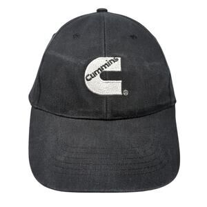 Cummins Strapback Baseball Cap Black One Size Adjustable Embroidered Lightweight